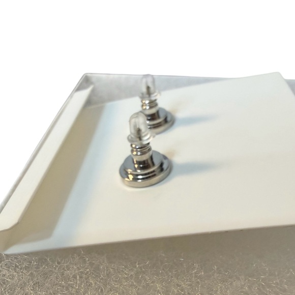 Tory Burch Kira Pearl Drop Post Logo Earrings (A644) - Picture 3 of 4